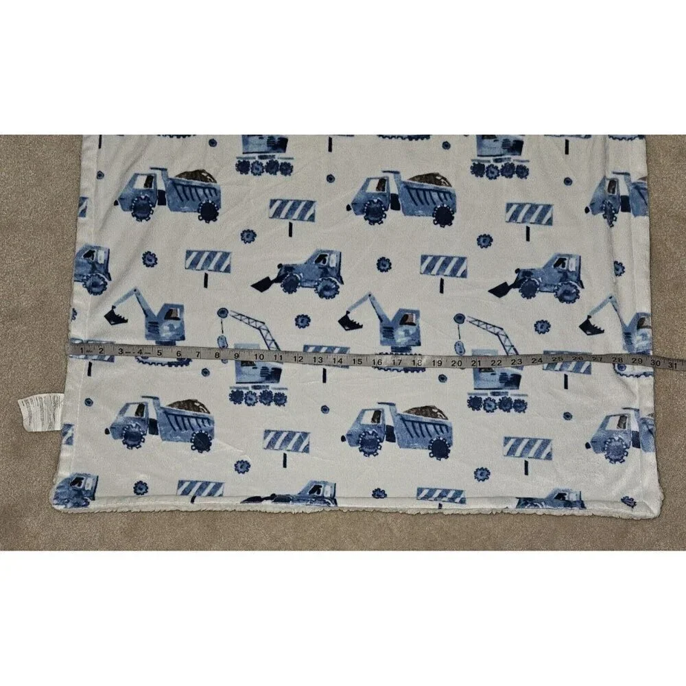 RN 119741 Blue White Construction Truck Baby Blanket Fleece SL Home Fashion SOFT